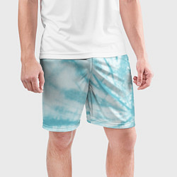 Шорты спортивные мужские Голубой тай дай, цвет: 3D-принт — фото 2
