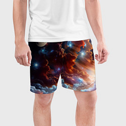 Шорты спортивные мужские Космические звезды, цвет: 3D-принт — фото 2