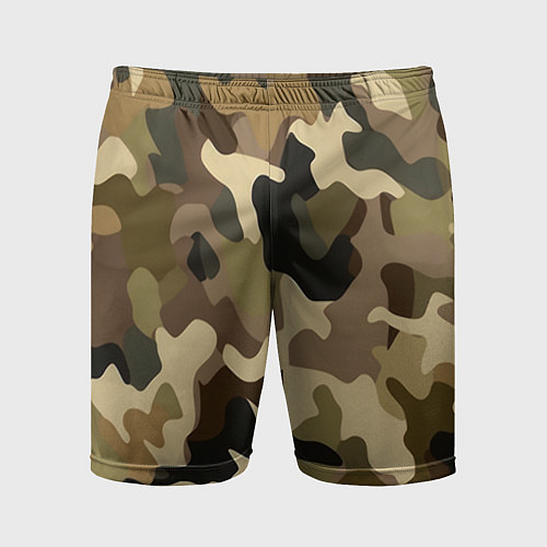 Мужские спортивные шорты Милитари камуфляж / 3D-принт – фото 1