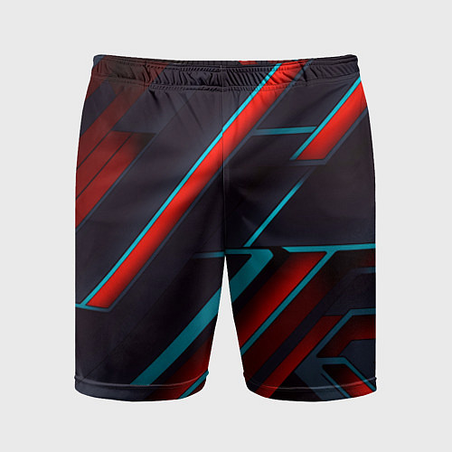Мужские спортивные шорты Абстракция из линий / 3D-принт – фото 1