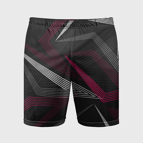 Мужские спортивные шорты Цветные линии / 3D-принт – фото 1