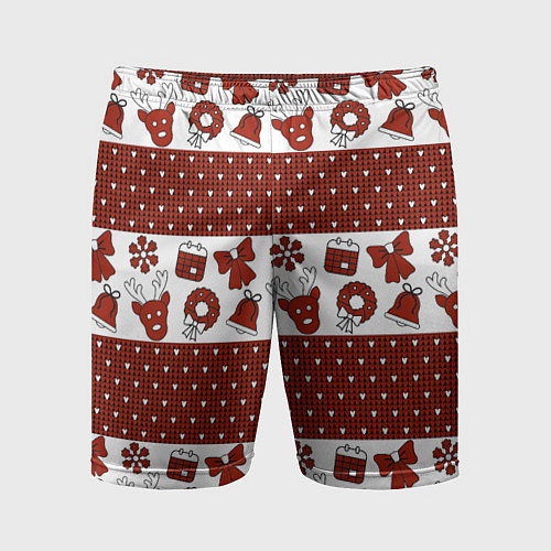 Мужские спортивные шорты Новогодний паттерн / 3D-принт – фото 1