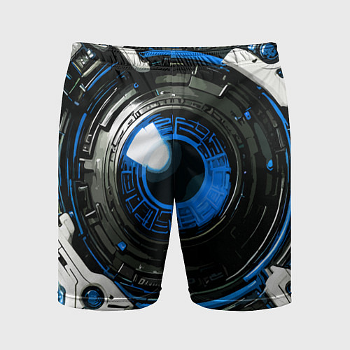 Мужские спортивные шорты Синяя сфера киберпанк / 3D-принт – фото 1