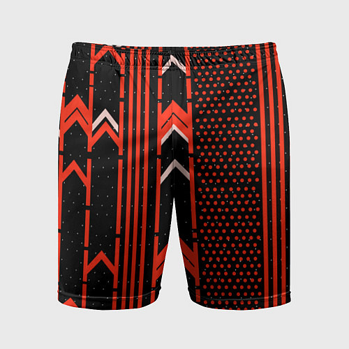 Мужские спортивные шорты Красные обои на чёрном фоне / 3D-принт – фото 1