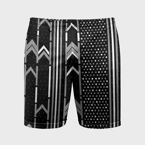Мужские спортивные шорты Закулисье чёрно-белое / 3D-принт – фото 1