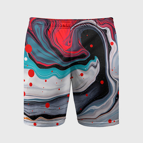 Мужские спортивные шорты Флюид арт абстракция / 3D-принт – фото 1