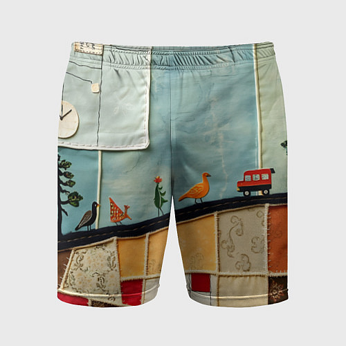 Мужские спортивные шорты Детский пэчворк / 3D-принт – фото 1