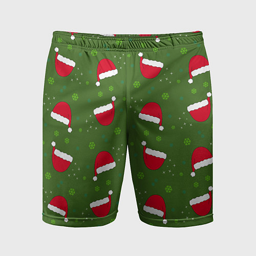 Мужские спортивные шорты Шапка Санты / 3D-принт – фото 1