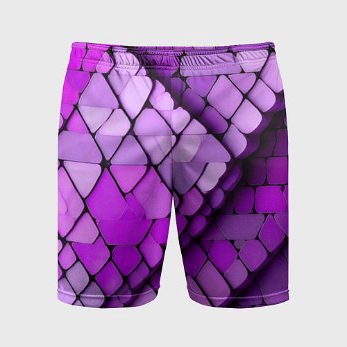 Мужские спортивные шорты Фиолетовые рельефные плитки / 3D-принт – фото 1