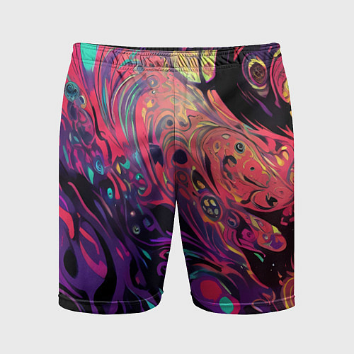 Мужские спортивные шорты Интерференционные цвета / 3D-принт – фото 1