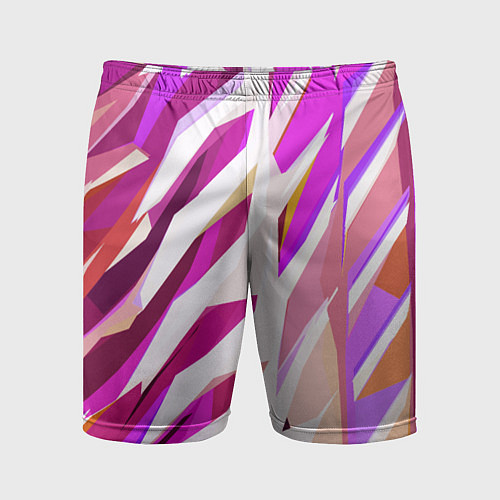 Мужские спортивные шорты Бело-розовая абстракция / 3D-принт – фото 1