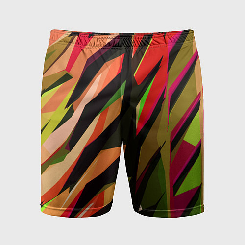 Мужские спортивные шорты Красно-чёрная абстракция / 3D-принт – фото 1