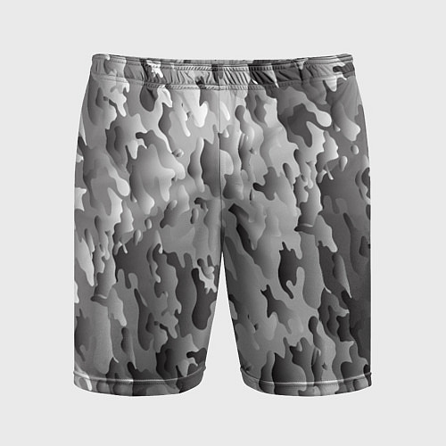 Мужские спортивные шорты Монохромный камуфляж / 3D-принт – фото 1