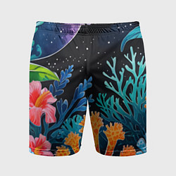 Шорты спортивные мужские Космические кораллы, цвет: 3D-принт
