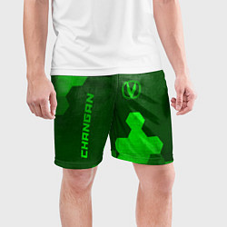 Шорты спортивные мужские Changan - green gradient вертикально, цвет: 3D-принт — фото 2