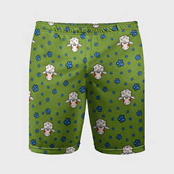 Мужские спортивные шорты Овечки и цветочки