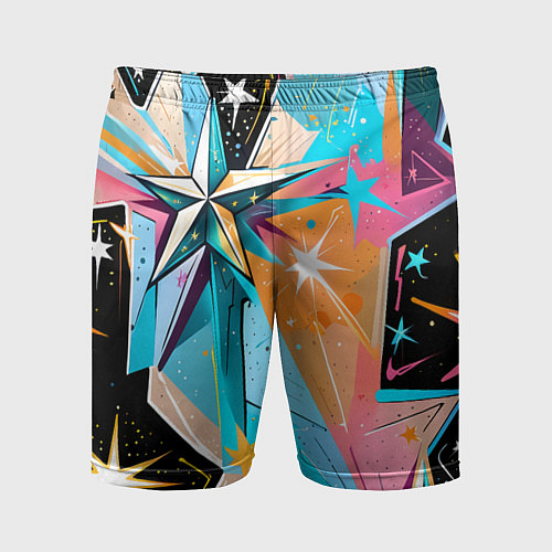 Мужские спортивные шорты Граффити звезды / 3D-принт – фото 1