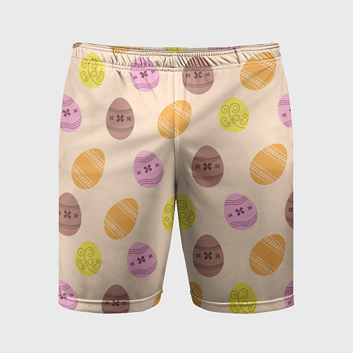 Мужские спортивные шорты Пасха цветные яйца / 3D-принт – фото 1
