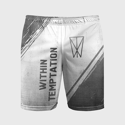 Мужские спортивные шорты Within Temptation - white gradient вертикально / 3D-принт – фото 1