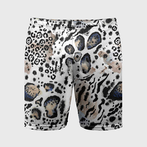 Мужские спортивные шорты Пятна леопарда абстрактные / 3D-принт – фото 1