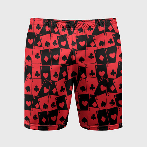 Мужские спортивные шорты Тузы черно-красные / 3D-принт – фото 1