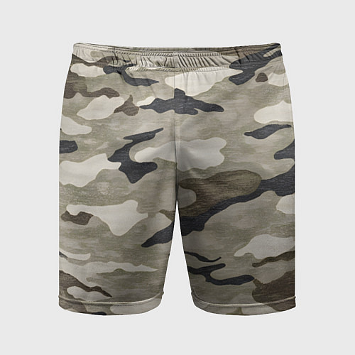 Мужские спортивные шорты Песочный камуфляж / 3D-принт – фото 1