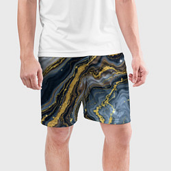 Шорты спортивные мужские Золотые диагонали, цвет: 3D-принт — фото 2