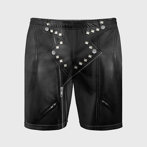 Мужские спортивные шорты Кожаная косуха с клепками / 3D-принт – фото 1