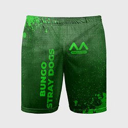 Мужские спортивные шорты Bungo Stray Dogs - green gradient вертикально