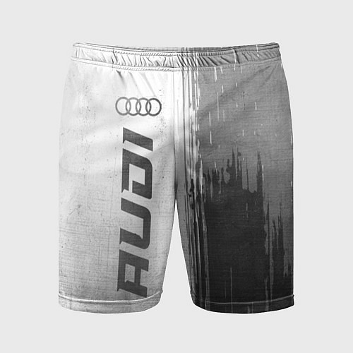 Мужские спортивные шорты Audi - white gradient по-вертикали / 3D-принт – фото 1