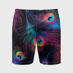 Мужские спортивные шорты Павлиньи перья - разные оттенки