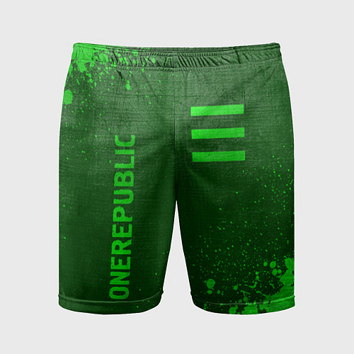 Мужские спортивные шорты OneRepublic - green gradient вертикально / 3D-принт – фото 1