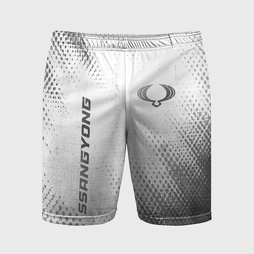 Мужские спортивные шорты SsangYong - white gradient вертикально / 3D-принт – фото 1