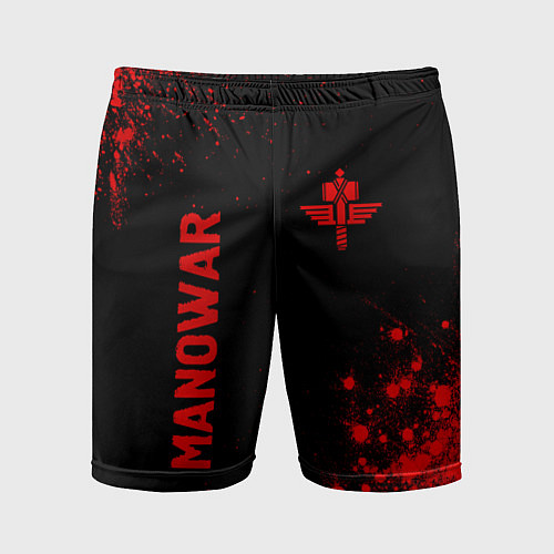Мужские спортивные шорты Manowar - red gradient вертикально / 3D-принт – фото 1