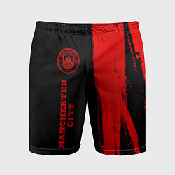 Шорты спортивные мужские Manchester City - red gradient по-вертикали, цвет: 3D-принт