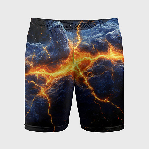 Мужские спортивные шорты Молнии в разбитом небе / 3D-принт – фото 1
