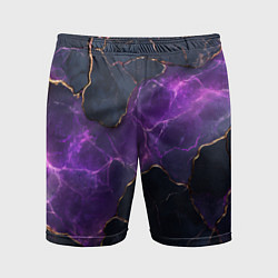 Мужские спортивные шорты Фиолетовый разлом с молниями