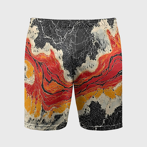 Мужские спортивные шорты Красно-черная потертая текстура / 3D-принт – фото 1