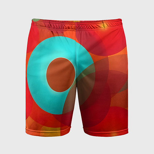 Мужские спортивные шорты Оптическая абстракция с кругами / 3D-принт – фото 1