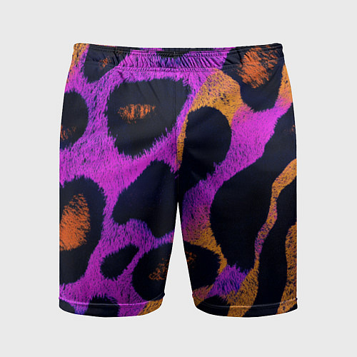 Мужские спортивные шорты Неоновый леопардовый узор / 3D-принт – фото 1