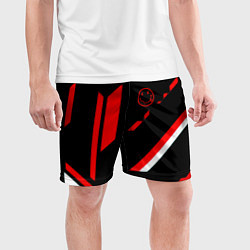 Шорты спортивные мужские Nirvana текстура полосы, цвет: 3D-принт — фото 2