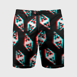 Шорты спортивные мужские Skyrim glitch logo patten, цвет: 3D-принт