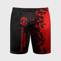 Шорты спортивные мужские Manchester United - red gradient по-вертикали, цвет: 3D-принт