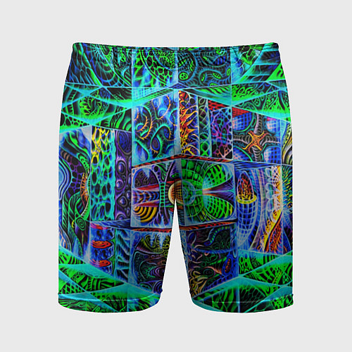 Мужские спортивные шорты Психоделика узор кислотный / 3D-принт – фото 1