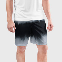 Шорты спортивные мужские Разводы черной краски, цвет: 3D-принт — фото 2