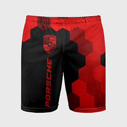 Шорты спортивные мужские Porsche - red gradient по-вертикали, цвет: 3D-принт