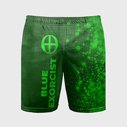 Мужские спортивные шорты Blue Exorcist - green gradient по-вертикали