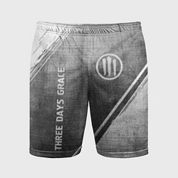 Шорты спортивные мужские Three Days Grace - grey gradient вертикально, цвет: 3D-принт