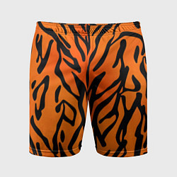 Мужские спортивные шорты Тигровый огненный паттерн