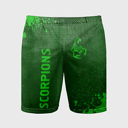 Мужские спортивные шорты Scorpions - green gradient вертикально